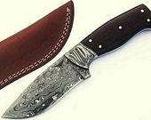 HTS-87 Damascus Utility Knife/ Twist Pattern/ Skinner / Hunting / Camping / Hand Made / Micarta Handle / Drop point