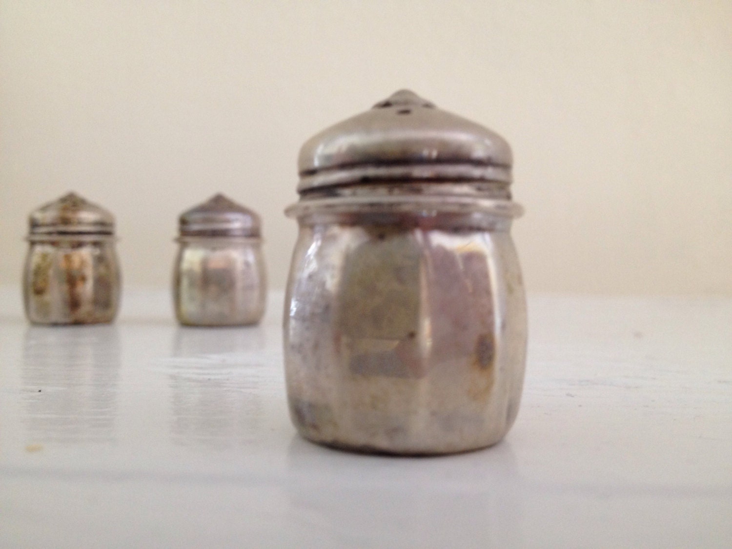 Sterling silver mini salt shakers