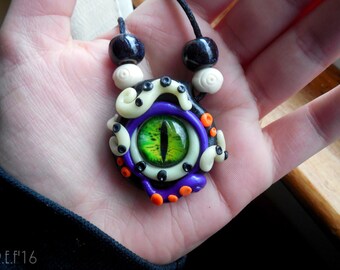 Glow In The Dark Eyeball Creature Necklace