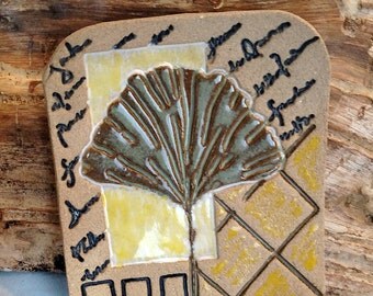 Ginkgo Leaf Stoneware Spoon Rest