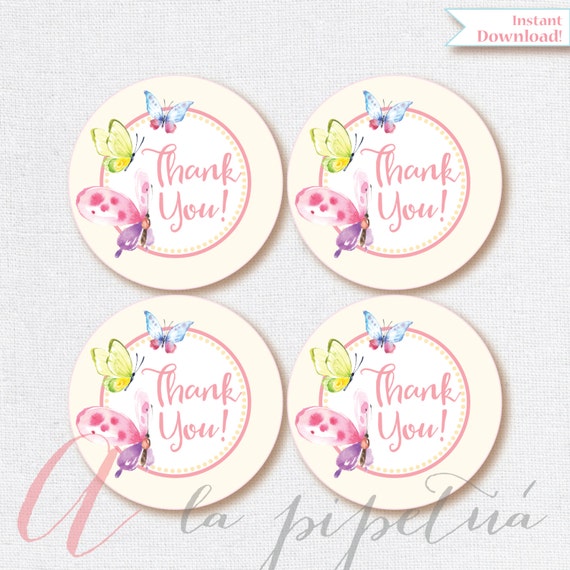 thank you favor tags butterflies tags printable tag