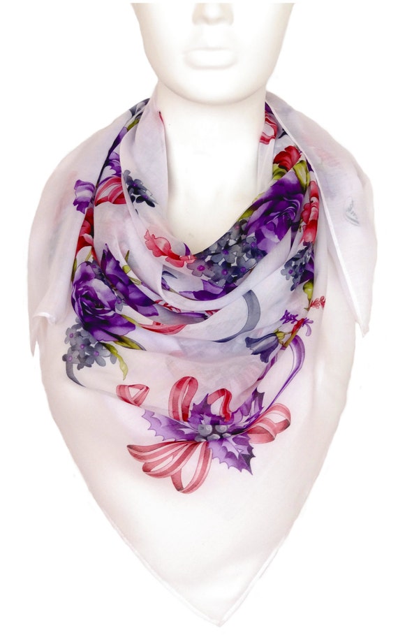 large cotton scarf large square scarf summer by AnnushkaHomeDecor