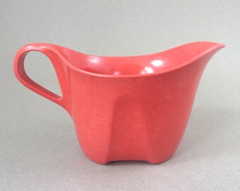Vintage Branchell Melmac Creamer, Color-Flyte Flame Pink, Royale Pattern, Designer Kaye LaMoyne'