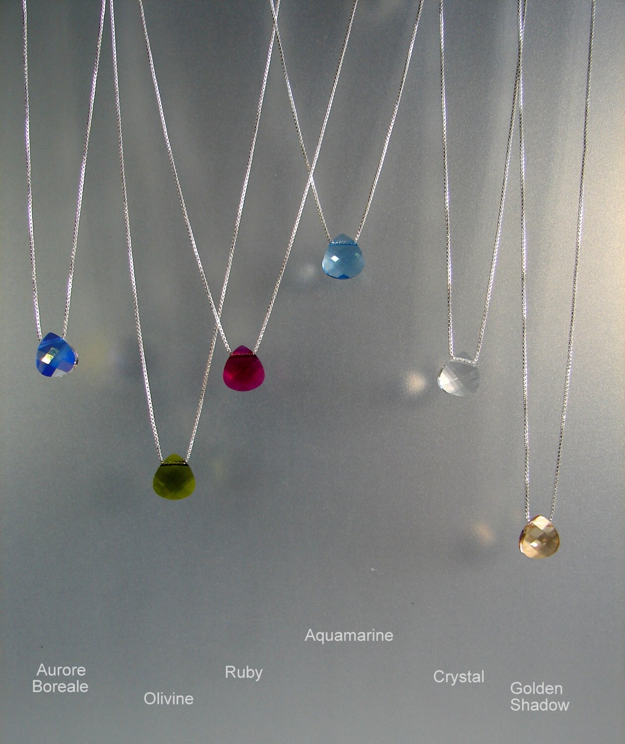 Floating SWAROVSKI crystal Necklace 925 Sterling Silver