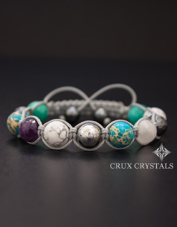 DEL MAR Women's Shamballa Gemstone Beaded Bracelet Crux