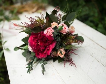 Wedding Bouquet bridesmaid Bouquet Flower Woodland Bouquet Rustic Bouquet Bridesmaid Bouquet Keepsake Bouquet chic boho wedding
