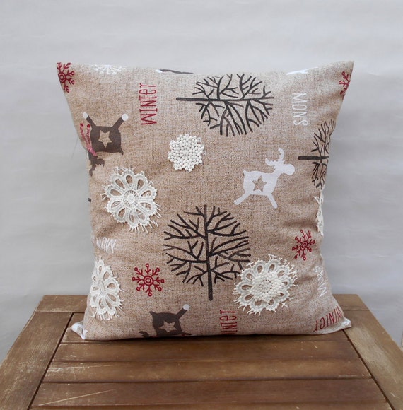 Items similar to Christmas Pillow Cover, Holiday Pillow, Christmas Pillow, Christmas Decor, Deer