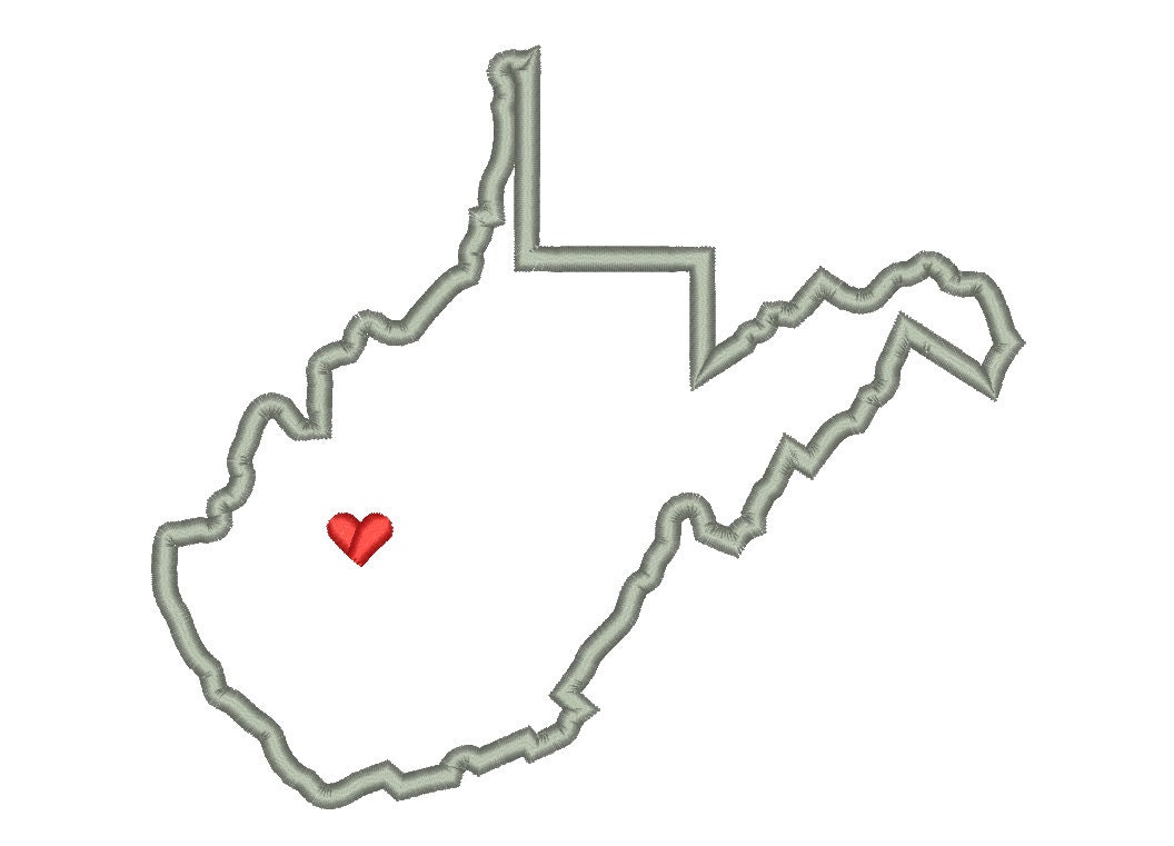 West Virginia State Outline Appliqu Designs Machine Applique