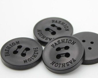 6 pcs Fashion Black Buttons Resin Shank Buttons for Coats/Suit,17.5mm-30mm,P10