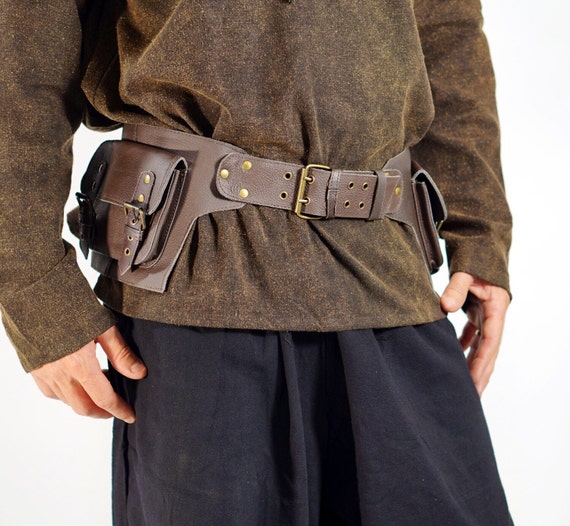 THAI BELT Handmade Leather Utility Belt With Pockets by Lokazu