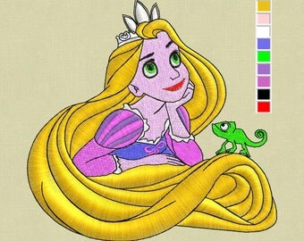 embroidery Rapunzel Princess design disney 4x4 pes hus jef
