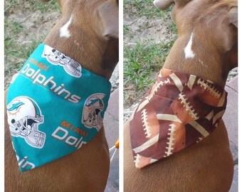 Miami Dolphin Dog Bandana Collar, Dolphins Over The Collar Dog Bandana, Pet Bandana