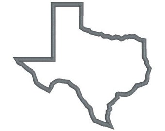 Embroidery Design TEXAS State 3 Files (Applique, Triple Stitch Outline, and Filled) Instant Download