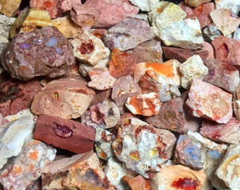 Mexican Fire Opal BULK Rough, 50g. or 100g. Lots!! Excellent for Cabbing, Tumbling, Jewelry, etc.!