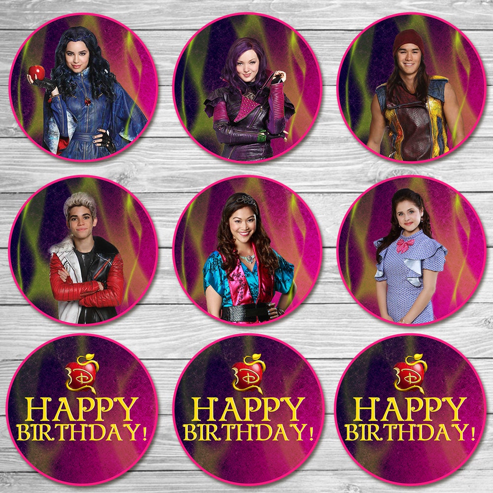 The Descendants Cupcake Toppers Pink Purple/ The Descendants