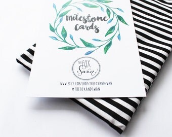 Baby Milestone Cards - Floral wreath - Set of 23 cards