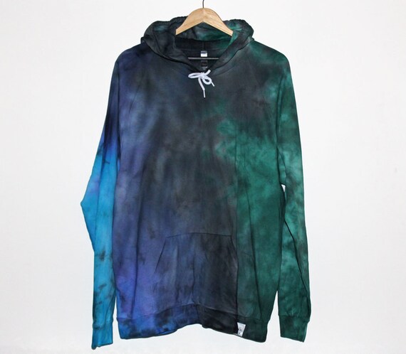 American Apparel Tie Dye Hoodie Black/Blue/Green by TyreDyes