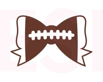 Football Bow SVG, DXF, EPS, svg cutting files for use in Silhouette Studio and Cricut Design Space. Football svg files, Sports svg files.