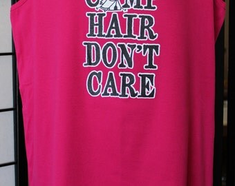 Plus Size. Camp Hair Dont Care Tank Top. Summer Tank Top. Camping Shirt. Layering Tank Top. Funny Apparel. Camp Tank Top. Camping Apparel.
