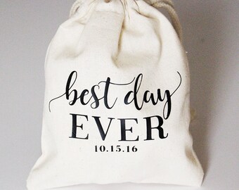 Personalized Wedding Favor Bag // Best Day Ever 5x6 or 8x10 / Wedding Guest Favor Bag / Wedding Shower Favor Bag