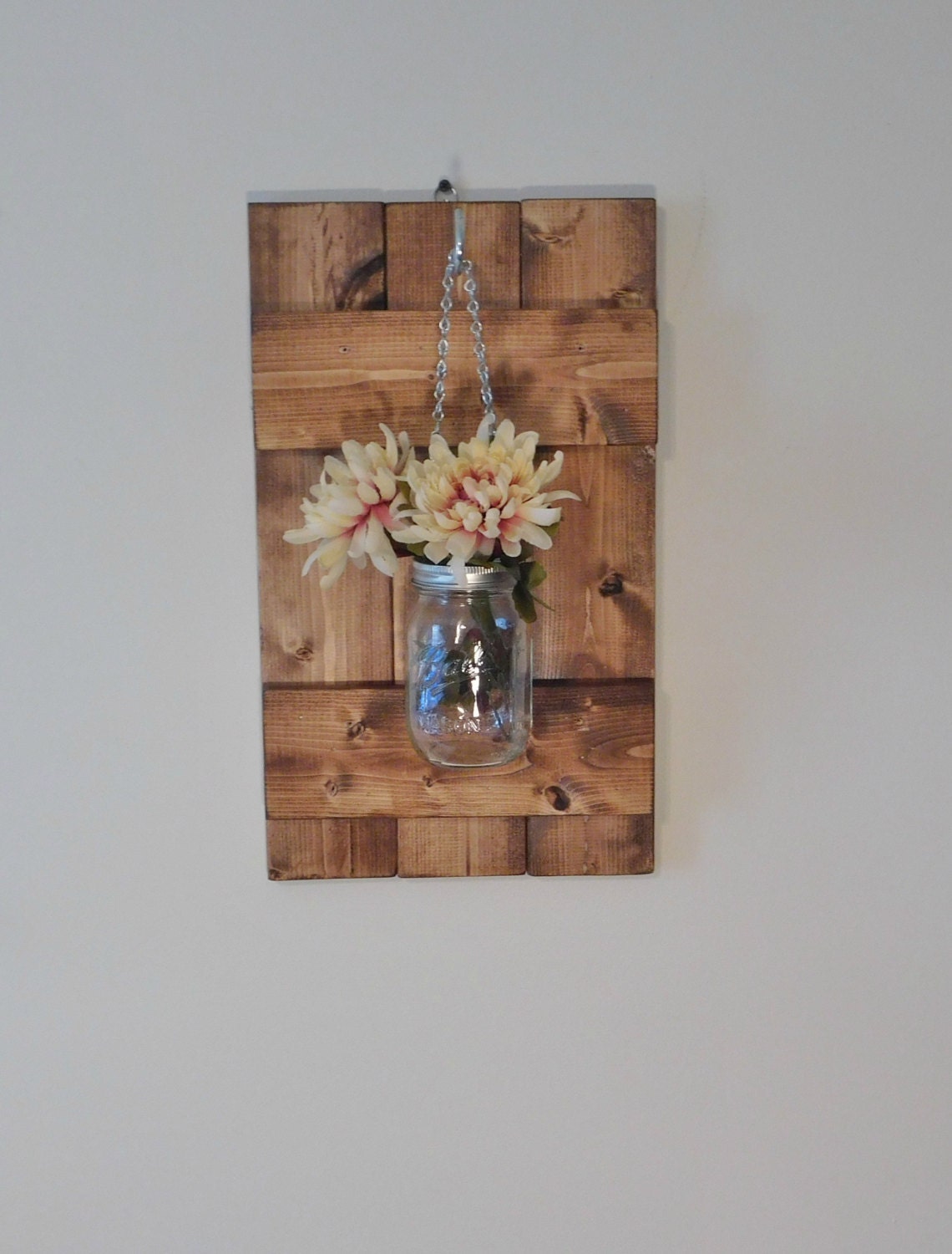 Mason Jar Hanging Decor Barn Door Wall Sconce Mason Jar