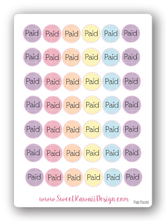 Paid Stickers pastel color theme by SweetKawaiiDesign on Etsy