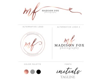 Branding package - Brand identity - Photography Logo - Rose gold Logo - logo package - Photo Watermark - Customizable for any business