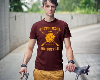 Harry Potter T-Shirt - Gryffindor Quidditch TShirt - CUSTOMIZED Gryffindor Shirt - Hogwarts Clothes - Men's Tshirt - Women's Tshirt - Kids