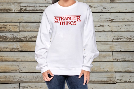 white stranger things sweatshirt