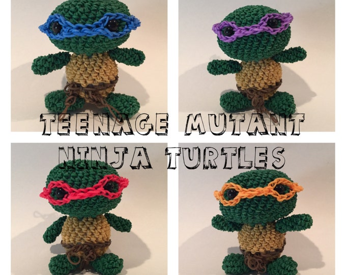 Teenage Mutant Ninja Turtles Rubber Band Figure, Rainbow Loom Loomigurumi, Rainbow Loom Character