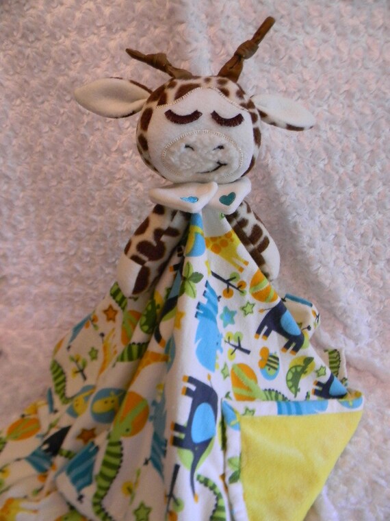 Giraffe Lovey Blanket by QuiltedLadybug on Etsy