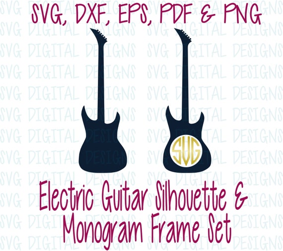 Download Electric Guitar Svg Files Monogram Svg Digital Design Cutting