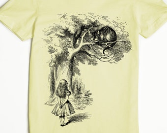 Cheshire Cat Shirt - Alice in Wonderland Shirt - Women's T-shirt - Lewis Carroll Shirt - Graphic Tee for Women - John Tenniel Art