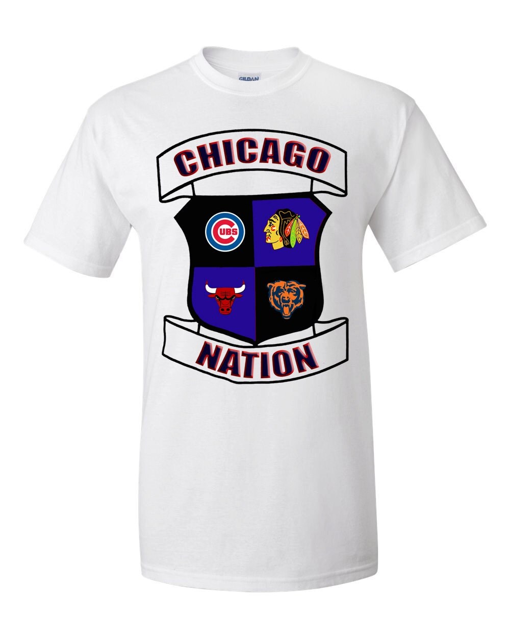 Chicago Cubs Bulls Blackhawks Bears Chicago Nation Tee