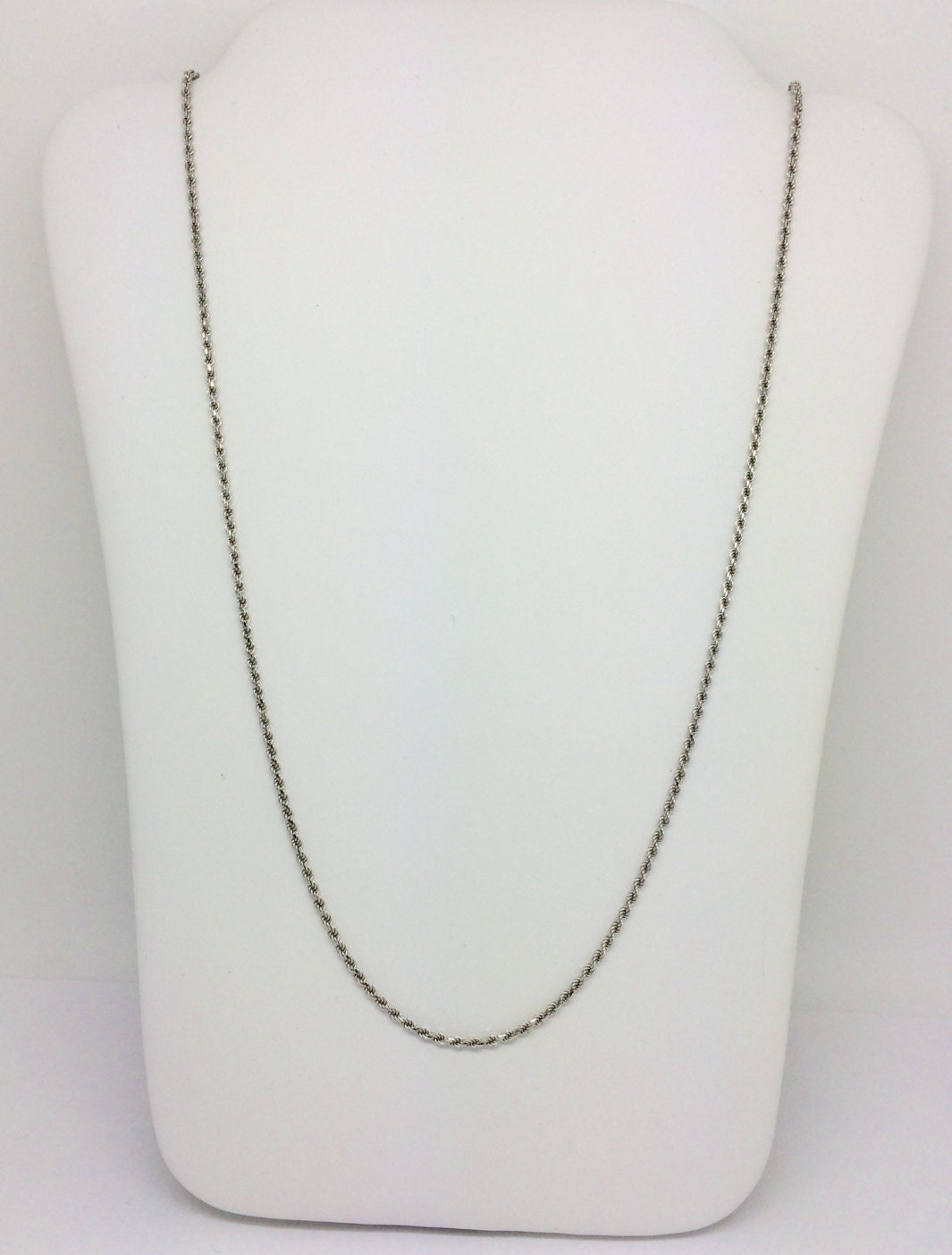 14K Solid White Gold Rope Chain