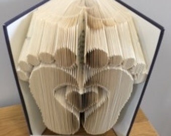 Baby feet heart book fold pattern with instructions