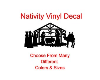 Nativity Vinyl Decal (Choose From Many Different Colors)