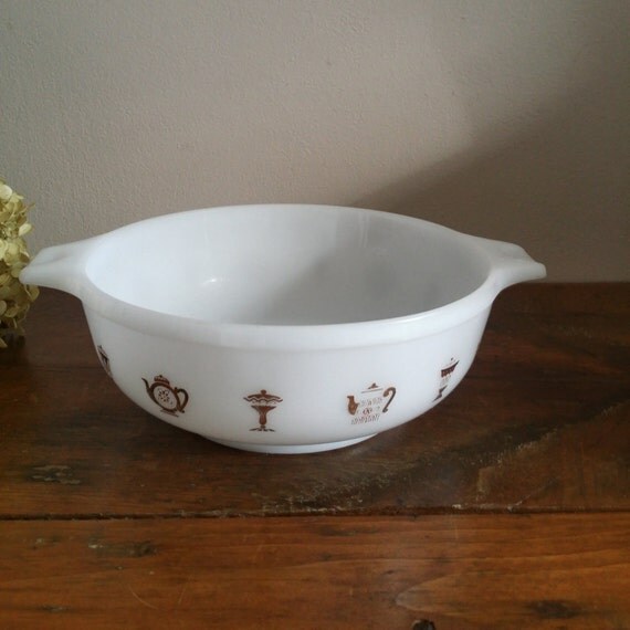 Vintage Casserole Dish by Inland Glass Glasbake Made in USA