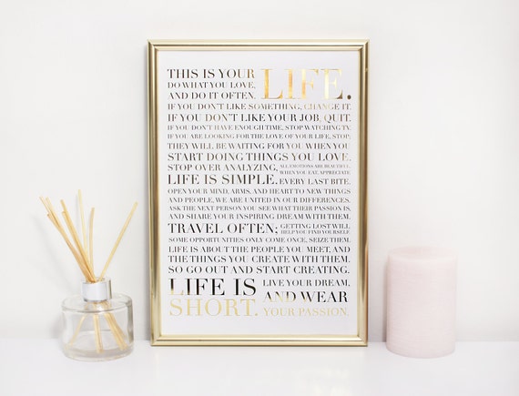 Life Manifesto Poster This Is Your Life Manifesto by LovelyPosters