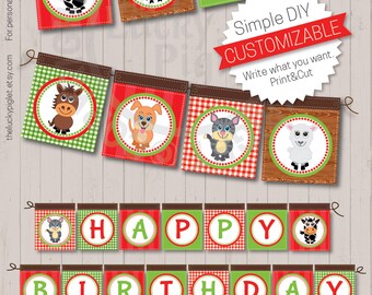 INSTANT DOWNLOAD Farm Birthday Party Printables Barnyard