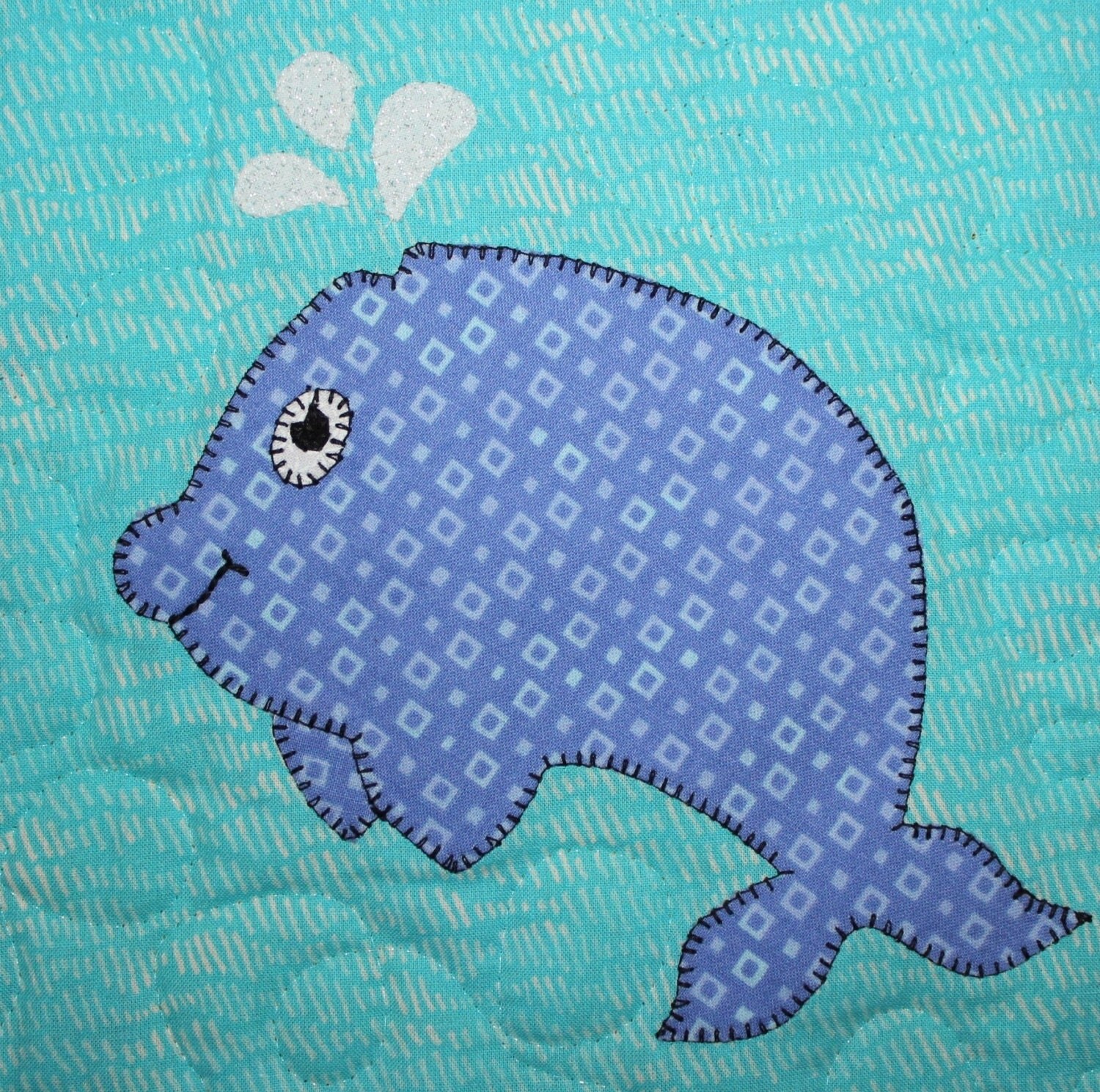 Whale PDF applique pattern marine or ocean animal quilt