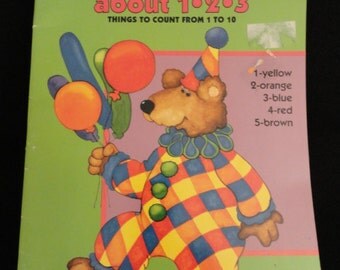 Vintage Preschool Golden Workbook, about 1 2 3 Things to Count from 1 to 10, 1980s Preschool Workbook, NEW Old Stock