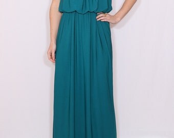 Teal bridesmaid dress Long Maxi dress Full length dress