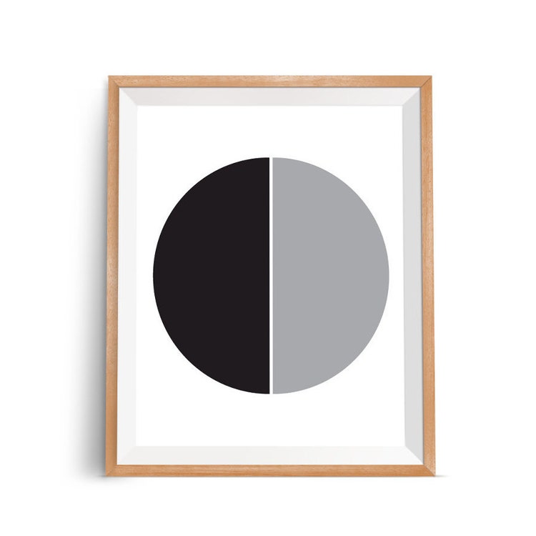 Black Gray Wall Decor Minimal Modern Wall Art by OjuDesign on Etsy