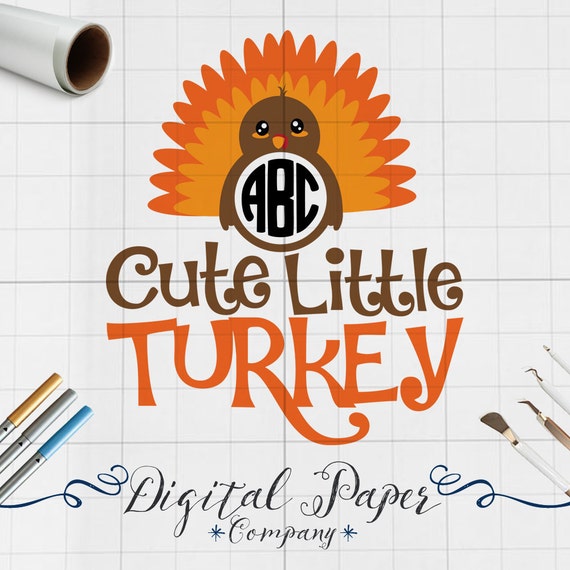 Download Cute Little Turkey Svg Thanksgiving Svg by DigitalPaperCompany