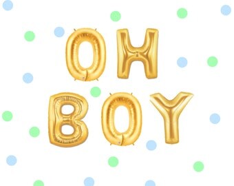 16" OH BOY balloons/banner. Baby balloons. Baby shower. Baby boy decor. Baby shower decor. Baby spritz decor. Baby balloons. Baby boy party