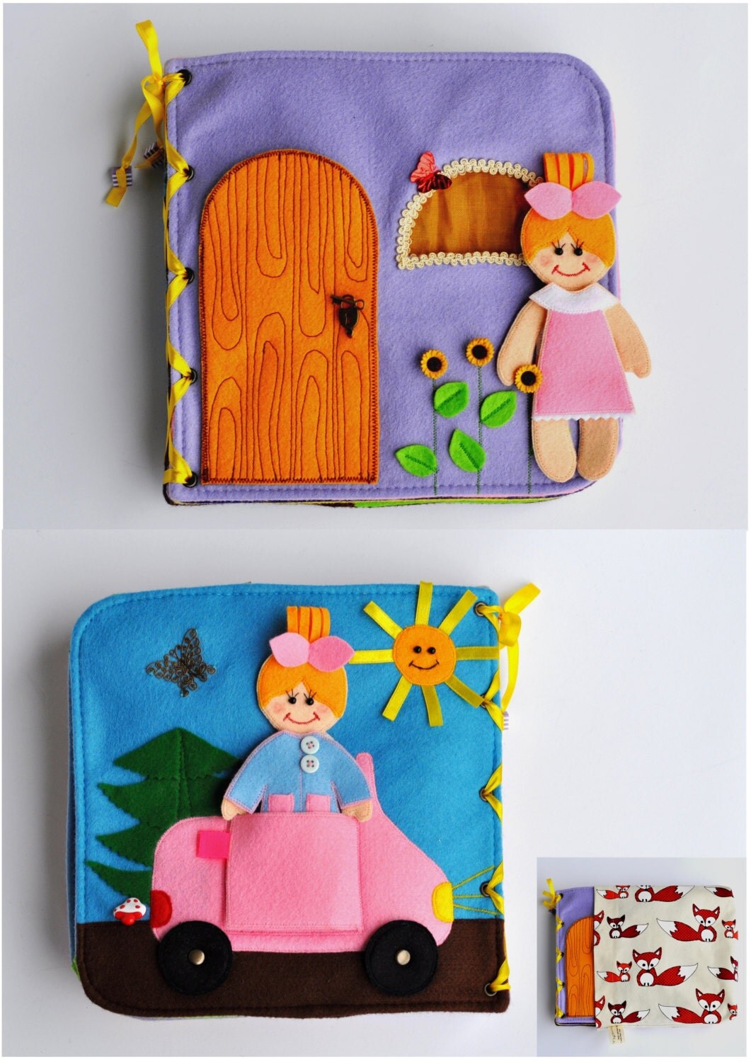 Dollhouse Quiet Book/ 12 pages/ Felt Quiet Book/ by WeriBeauties