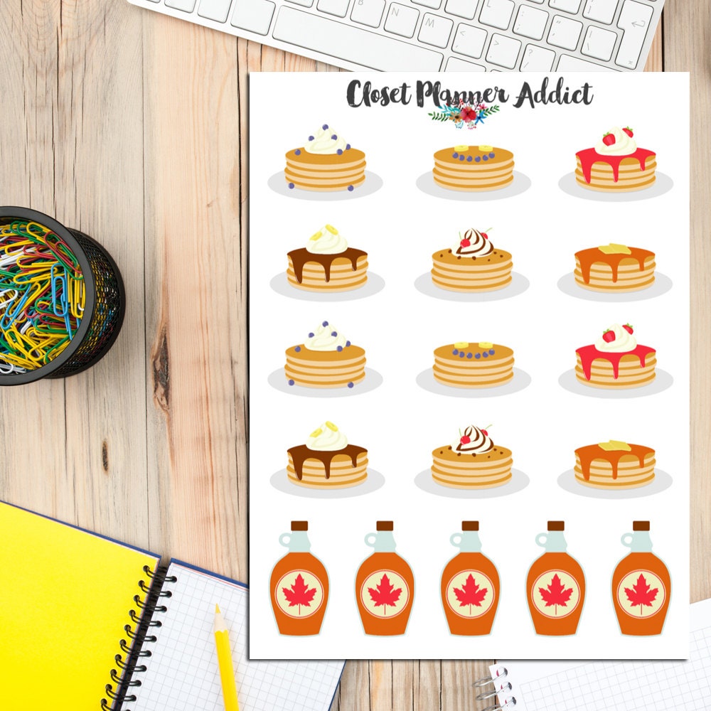 Pancake Day Planner Stickers  Pancakes Stickers  Food 