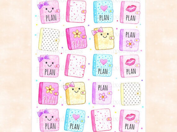 Download Kawaii Planner Addict Icon Stickers by popmixdesigns on Etsy