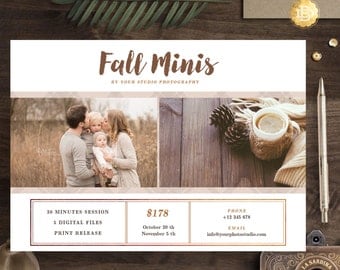 Fall Mini Session template for photographer, Photography Autumn minis templates, Mini sessions flyer marketing - INSTANT DOWNLOAD - MS009